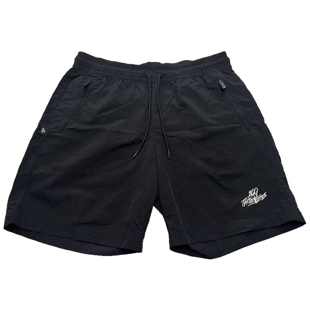 Men's 100 Thieves Nylon Shorts 6.5" Size Medium Black